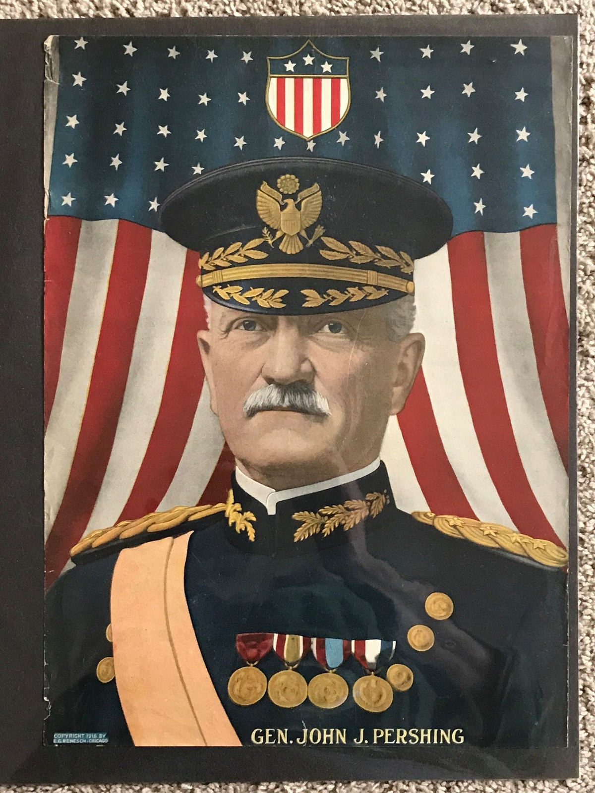  John J. Pershing (Mỹ). Là chỉ huy của Quân đoàn Viễn chinh Mỹ, Pershing dẫn dắt quân đội Mỹ trong các trận chiến lớn như Trận Meuse-Argonne, đóng vai trò quan trọng trong chiến thắng của phe Đồng Minh. Ảnh: Pinterest.