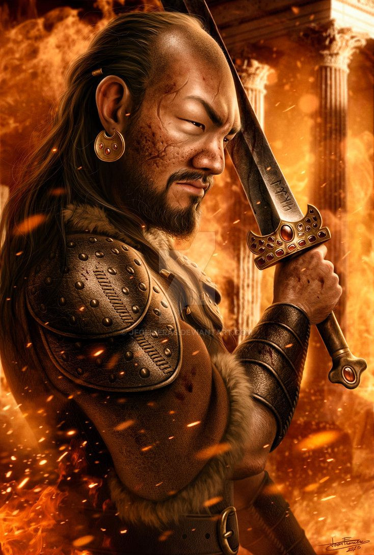  8. Không có bằng chứng về ngoại hình cụ thể. Mô tả Attila chủ yếu đến từ La Mã. Ông được miêu tả là thấp, mũi tẹt, mắt nhỏ và có phong cách dữ dội, nhưng điều này có thể là sự "bôi bác" có chủ ý của đối thủ. Ảnh: Pinterest.