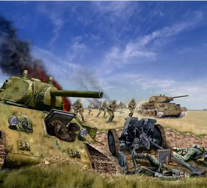  2. Kế hoạch của Đức. Quân Đức tiến hành chiến dịch Citadel (Thành trì) nhằm tấn công vào vùng nhô Kursk, cắt đôi phòng tuyến Liên Xô, và lấy lại thế chủ động sau thất bại tại Stalingrad. Ảnh: Pinterest.