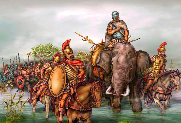  6. Cơn ác mộng của Đế chế La Mã. Quân đội La Mã đã đối mặt với voi chiến nhiều lần, đặc biệt trong Chiến tranh Punic với Hannibal, người sử dụng voi để vượt dãy Alps vào Ý và gây nhiều khó khăn cho quân La Mã. Ảnh: Pinterest.