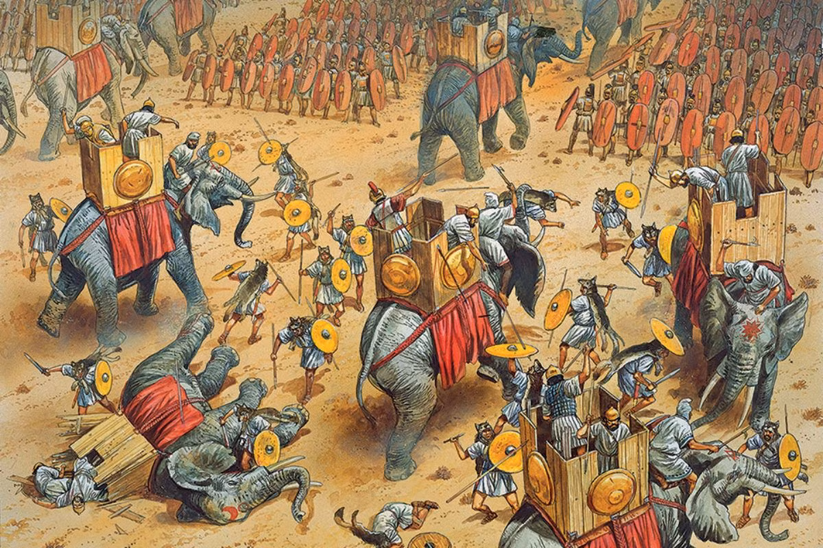  7. Hannibal và voi vượt dãy Alps. Hannibal, vị tướng Carthage nổi tiếng, đã dẫn đoàn quân gồm 37 con voi vượt qua dãy Alps vào Ý trong Chiến tranh Punic lần thứ hai (218 TCN). Đây là một trong những kỳ tích quân sự vĩ đại nhất trong lịch sử. Ảnh: Pinterest.