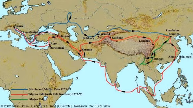  5. Sự trở về đầy khó khăn qua đường biển. Thay vì quay lại con đường bộ như trước, gia đình Polo đã chọn con đường biển để về châu Âu. Họ được Hốt Tất Liệt giao nhiệm vụ hộ tống một công chúa nhà Nguyên sang Ba Tư để kết hôn. Hành trình biển này kéo dài ba năm, và chỉ khoảng 18 trên 600 thành viên trong đoàn sống sót. Ảnh: Pinterest.