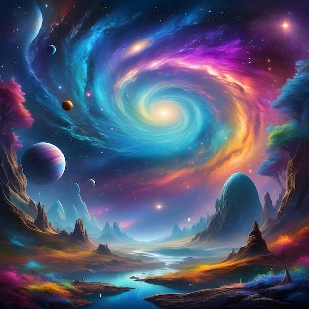  Thần thoại Hy Lạp: Người Hy Lạp cổ đại tin rằng vũ trụ bắt đầu từ Chaos, một trạng thái hỗn độn nguyên thủy không có trật tự. Từ Chaos, các thực thể nguyên sơ như Gaia (đất mẹ), Tartarus (thế giới ngầm), Eros (tình yêu), và Nyx (bóng đêm) lần lượt ra đời. Gaia sau đó sinh ra Uranus (bầu trời) và bắt đầu tạo dựng các vị thần và thế giới. Ảnh: Pinterest.