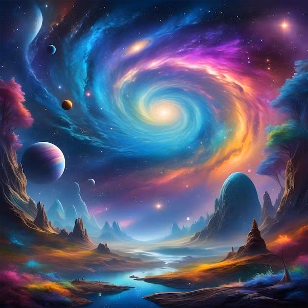  Thần thoại Hy Lạp: Người Hy Lạp cổ đại tin rằng vũ trụ bắt đầu từ Chaos, một trạng thái hỗn độn nguyên thủy không có trật tự. Từ Chaos, các thực thể nguyên sơ như Gaia (đất mẹ), Tartarus (thế giới ngầm), Eros (tình yêu), và Nyx (bóng đêm) lần lượt ra đời. Gaia sau đó sinh ra Uranus (bầu trời) và bắt đầu tạo dựng các vị thần và thế giới. Ảnh: Pinterest.