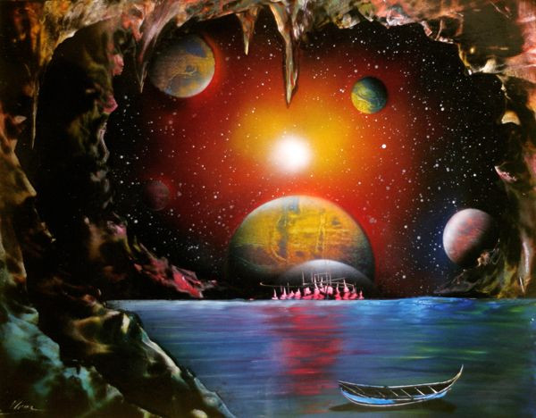  Quan niệm của người bản địa Úc: Người bản địa Úc tin rằng vũ trụ được tạo ra trong "Thời gian Mộng", thời kỳ mà các linh hồn cổ đại đã hình thành các đặc điểm của đất đai, con người và động vật. Thời gian Mộng không phải là quá khứ hay tương lai mà là một phần vĩnh cửu của hiện tại. Ảnh: Pinterest.