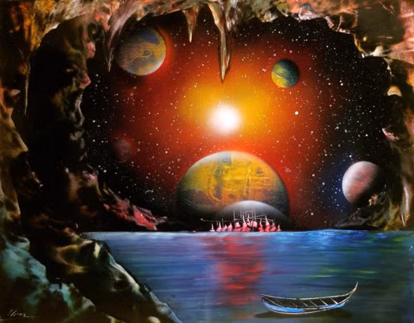  Quan niệm của người bản địa Úc: Người bản địa Úc tin rằng vũ trụ được tạo ra trong "Thời gian Mộng", thời kỳ mà các linh hồn cổ đại đã hình thành các đặc điểm của đất đai, con người và động vật. Thời gian Mộng không phải là quá khứ hay tương lai mà là một phần vĩnh cửu của hiện tại. Ảnh: Pinterest.