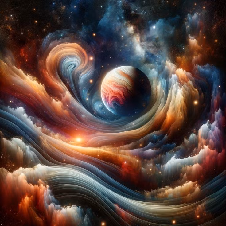  Thần thoại Babylon: Trong thần thoại Babylon, vũ trụ ra đời từ cuộc chiến giữa hai vị thần nước nguyên thủy là Tiamat (biểu tượng của biển cả) và Apsu (nước ngọt). Khi Tiamat bị tiêu diệt, cơ thể bà bị chia ra và trở thành bầu trời và đất. Sau đó, các vị thần như Marduk tiếp tục tạo dựng các yếu tố của vũ trụ từ các bộ phận của Tiamat. Ảnh: Pinterest.