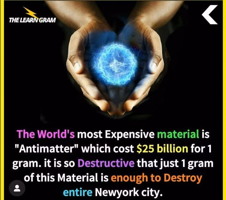  6. Sản xuất phản vật chất: Phản vật chất có thể được sản xuất tại các phòng thí nghiệm, nhưng chi phí rất cao. Một gram positron (phản hạt của electron) có thể tiêu tốn hàng trăm tỷ USD để tạo ra. Ảnh: Pinterest.