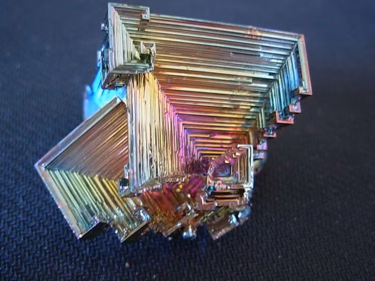  7. Bismuth có tính kháng từ yếu. Khác với hầu hết kim loại, Bismuth bị từ trường đẩy nhẹ (diamagnetism) – một hiện tượng hiếm gặp ở vật chất tự nhiên. Ảnh: Pinterest.