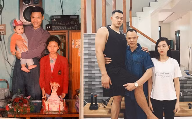 Chup anh het nam xua, con trai chi dung cung du lam bo “veo suon”