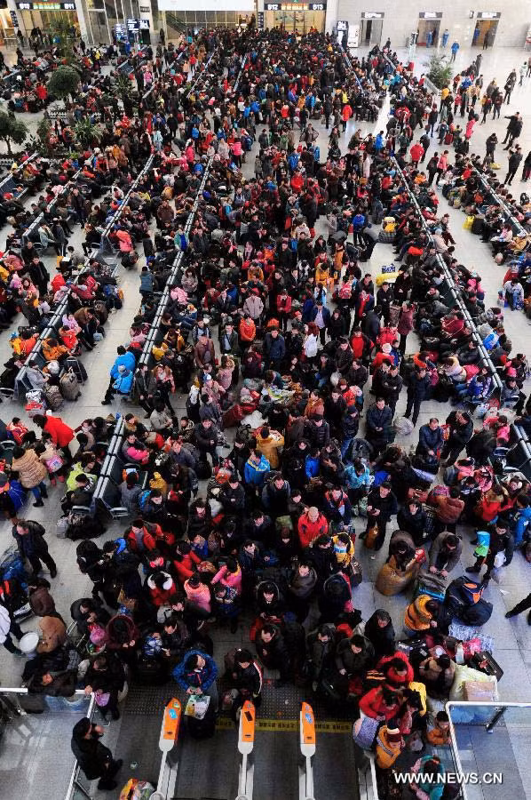 Ảnh chụp hôm 15/1 ở nhà ga Bắc Thẩm Dương ở Thẩm Dương, thủ phủ tình Liêu Ninh.