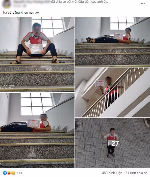 Lan dau nhan giay khen, nam sinh hanh dong khien co giao thot tim-Hinh-4