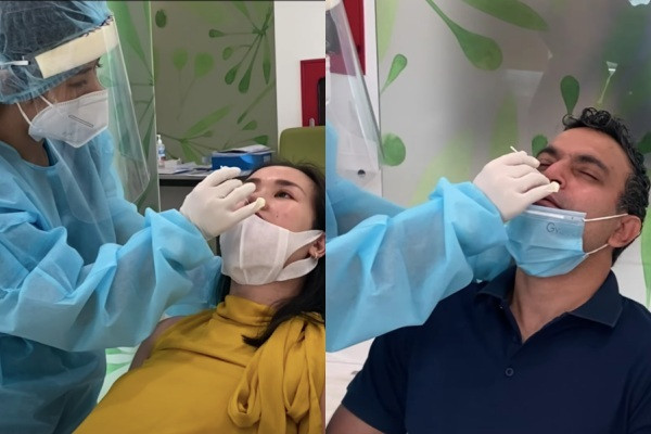 Dù hồi hộp, nữ ca sĩ và chồng vẫn phải đảm bảo khâu chống dịch COVID-19. Theo đó, hai vợ chồng cô phải trải qua bước test COVID -19 kỹ càng, đợi kết quả âm tính mới được nhận phòng sinh.