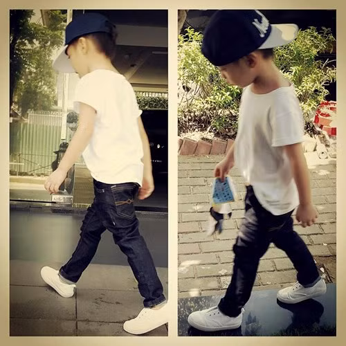 Được mẹ chăm chút từng li từng tí, cậu bé thường xuất hiện với hình ảnh sành điệu, cực chất.