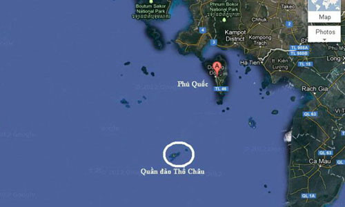 Vị trí quần đảo Thổ Châu.