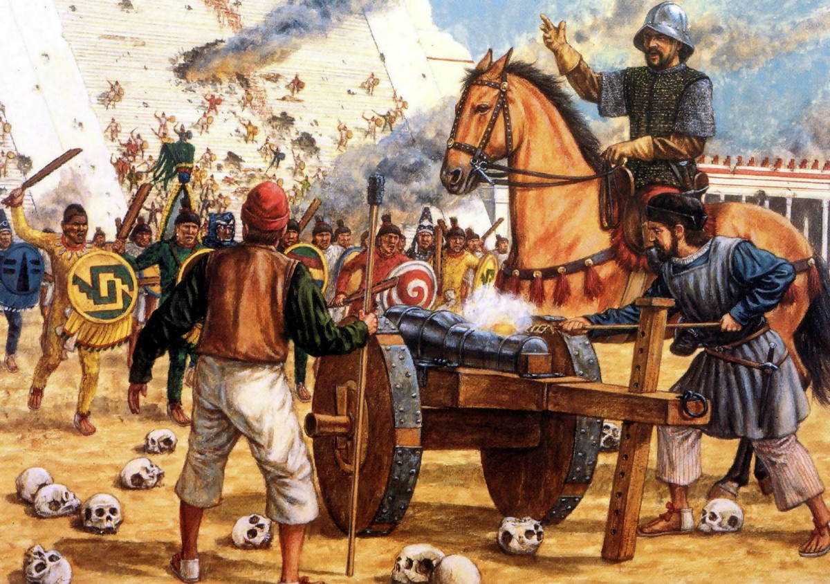 So với người Aztec, quân Tây Ban Nha ít hơn nhưng có lợi thế công nghệ đáng kể, với 16 khẩu đại bác, 13 chiến thuyền cùng rất nhiều súng trường.