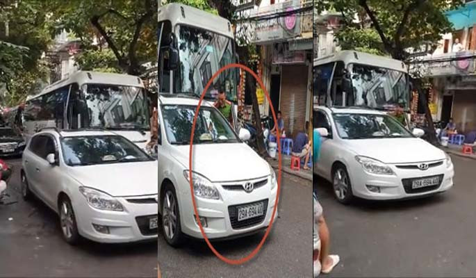 O to do ngang nguoc giua pho co Ha Noi, khien dan phan no