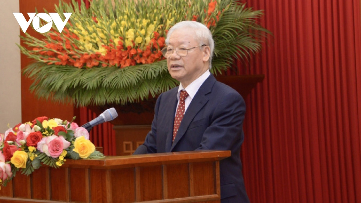 Toan van phat bieu cua Tong Bi thu tai buoi gap mat can bo mat tran tieu bieu