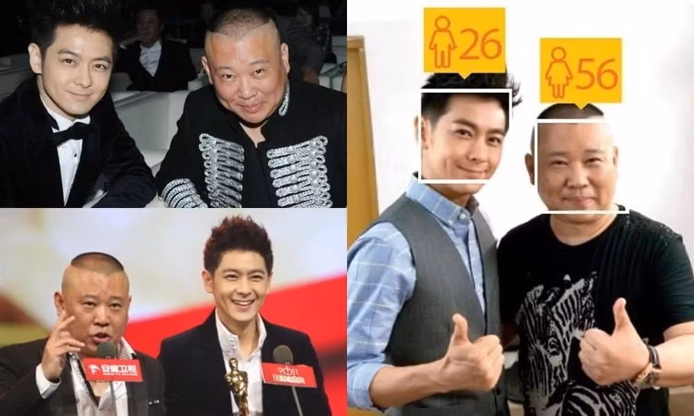 Theo Sohu, nếu để so sánh các nghệ sĩ với người dân bình thường sẽ có sự chênh lệch vì tính chất công việc, cách sống. Tuy nhiên, trong giới giải trí cũng có những trường hợp các ngôi sao cùng độ tuổi nhưng nhìn như cha con. Trong đó, nổi bật nhất là màn so sánh ngoại hình giữa Lâm Chí Dĩnh và danh hài Quách Đức Cương, tài tử Thiên long bát bộ chỉ kém đàn anh một tuổi. Lâm Chí Dĩnh sinh năm 1974, nổi tiếng là nam thần không tuổi của giới giải trí Hoa ngữ. Quách Đức Cương là ông chủ của nhóm hài Đức Vân Xã (nhóm hài kịch Tướng Thanh, một loại hài độc thoại của Trung Quốc). Khán giả bình luận, nhìn Lâm Chí Dĩnh như con trai lớn của Quách Đức Cương.