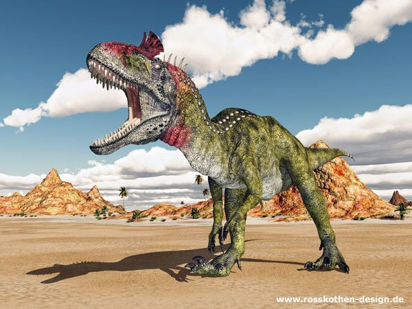 Ảnh dựng toàn thân khủng long Cryolophosaurus.