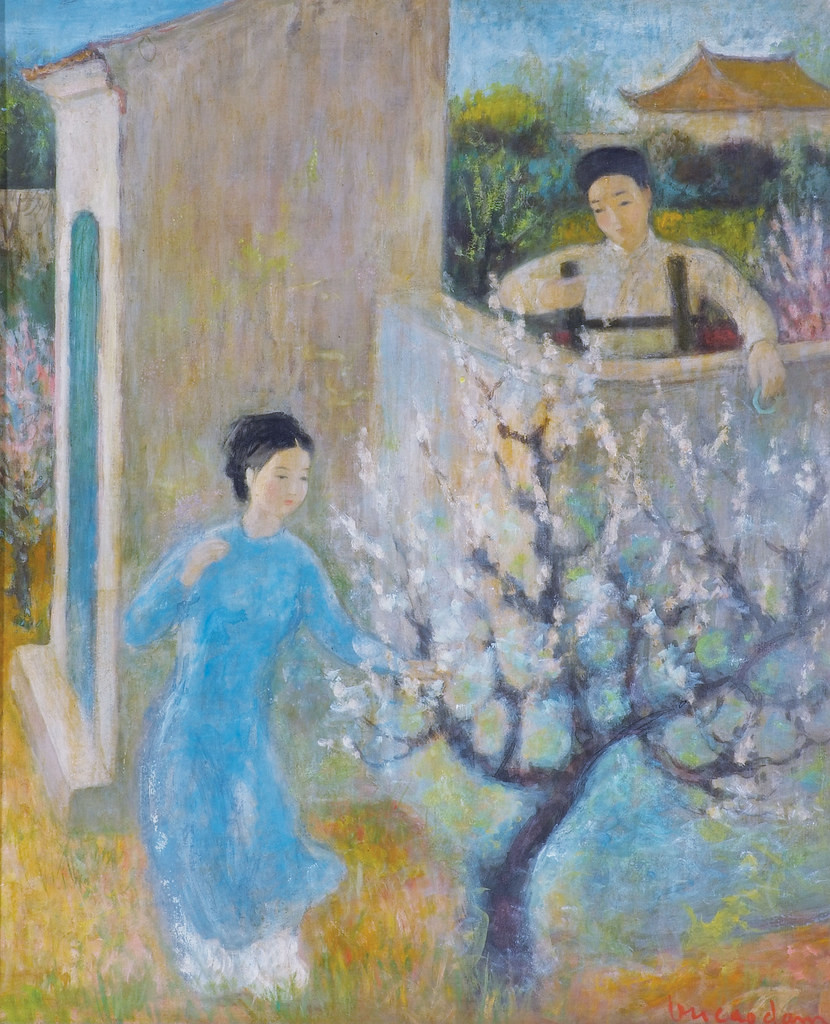 Chiếc vòng ngọc (L'Anneau de Jade), tranh lụa của danh họa Vũ Cao Đàm (1908-2000). Bức tranh được trả 225.000 HKD (khoảng 670 triệu đồng) trong phiên đấu giá ở Hồng Kông năm 2010.