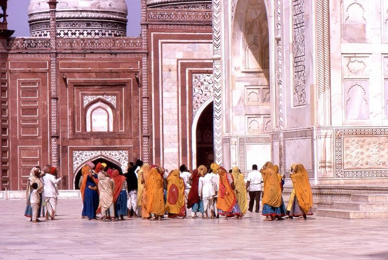 Một góc khu lăng mộ nổi tiếng Taj Mahal ở Agra.