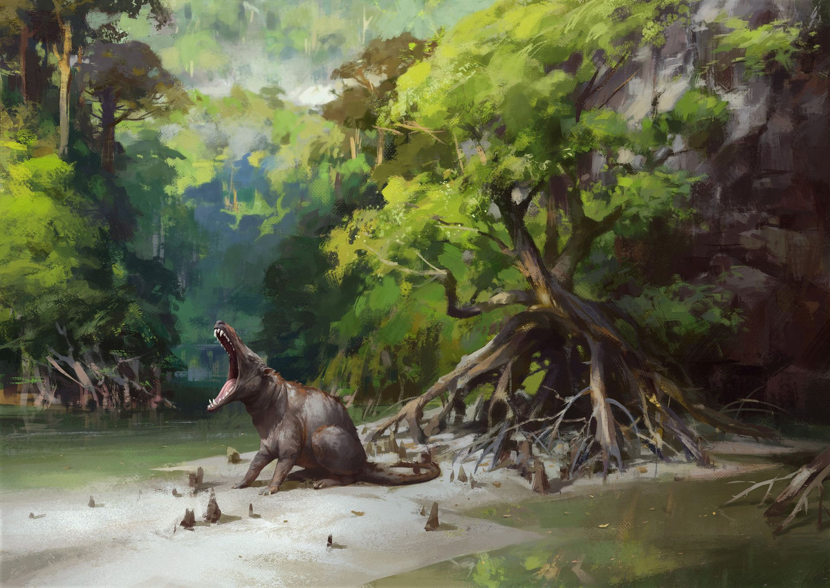 Vào thời Andrewsarchus tồn tại, động vật ăn thịt đích thực (Carnivora) chưa xuất hiện. Trên thực tế, Andrewsarchus có mối liên hệ gần gũi với động vật guốc chẵn, mà ngày nay đều là loài ăn thực vật.