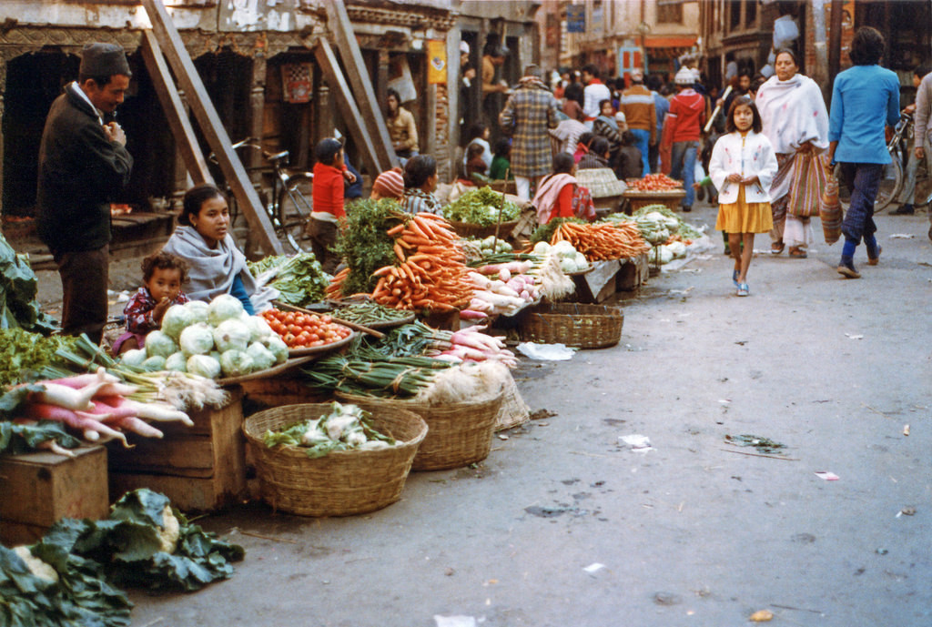 Một khu chợ ở thành phố Kathmandu.