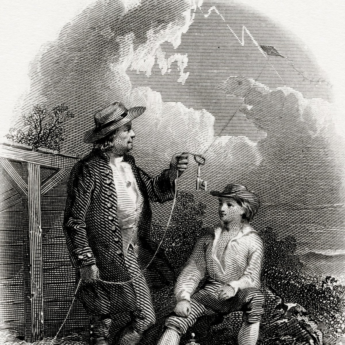 Năm 1752, nhà khoa học Mỹ Benjamin Franklin chứng minh rằng sét là một dạng điện bằng thí nghiệm thả diều trong cơn bão với chiếc chìa khóa buộc vào dây diều.