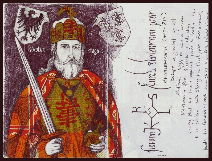 Charlemagne là con trai của Vua Pepin III (Pepin Lùn), người cai trị vương quốc Frank. Khi Pepin mất năm 768, Charlemagne cùng người em trai Calorman cùng trị vì đất nước. Khi Carloman đột ngột qua đời năm 771, Charlemagne trở thành người cai trị duy nhất.