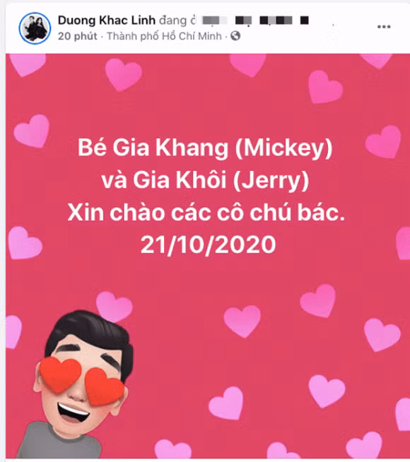 Duong Khac Linh thong bao vo sinh doi, tiet lo ten hai be-Hinh-2