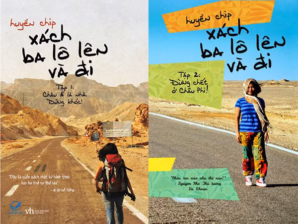 Bìa 2 cuốn "Xách ba lô lên và đi" của Huyền Chip.