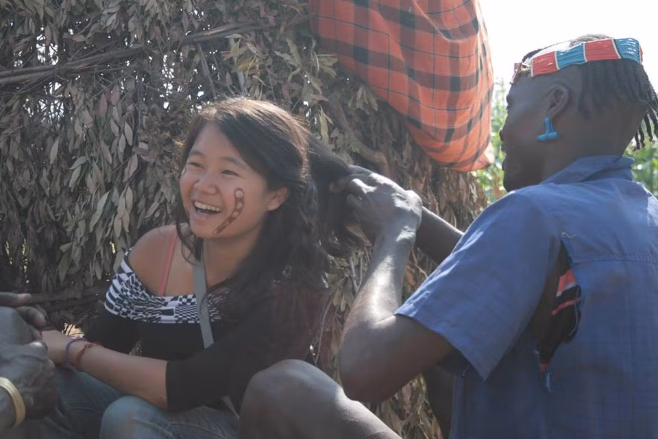 Hình ảnh Huyền Chip ở Châu Phi.