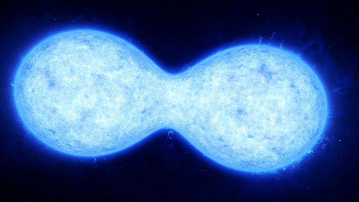  7. Hệ sao chập. Khi hai sao quá gần, chúng có thể “dính” vào nhau tạo thành một sao đơn bất thường, thường dẫn đến vụ bùng phát năng lượng mạnh. Ảnh: Pinterest.