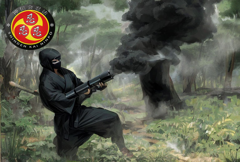  5. Kayakujutsu – kỹ năng sử dụng thuốc nổ. Ninja đã biết cách sử dụng thuốc nổ, pháo hoa và khói để gây hỗn loạn, tẩu thoát hoặc phá hủy mục tiêu từ xa – đây là yếu tố góp phần giúp họ luôn vượt trội về chiến thuật. Ảnh: Ninjutsu-shinden-kai-ninpo - Webnode.
