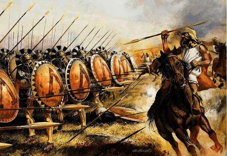Liên minh Hy Lạp tập hợp khoảng 100.000 quân. Quân Hy Lạp gồm người Sparta, Athens, Corinth và nhiều thành bang khác, cùng hợp lực đối đầu với đạo quân Ba Tư khổng lồ. Ảnh: Pinterest.