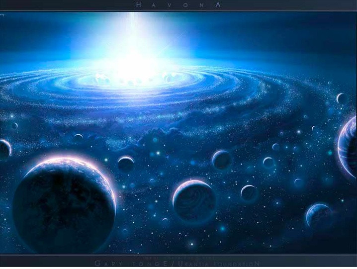  4. Phản ứng dây chuyền giữa các thiên hà. Khi vũ trụ bắt đầu co lại, các thiên hà sẽ di chuyển gần nhau hơn, va chạm và hợp nhất thành các cấu trúc lớn hơn trước khi tất cả bị nghiền nát trong một điểm kỳ dị. Ảnh: Pinterest.