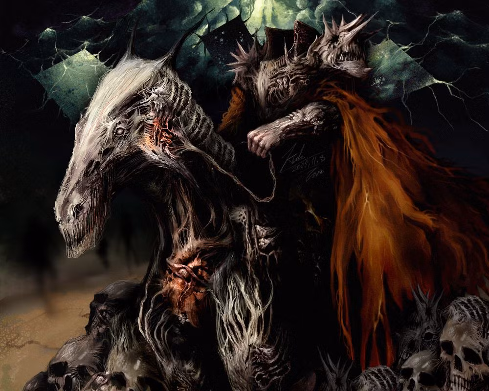  3. Dullahan không thích bị nhìn thấy. Nếu ai đó vô tình nhìn thấy Dullahan khi hắn xuất hiện, hắn sẽ trừng phạt họ bằng cách hắt máu vào mặt họ hoặc khiến họ bị mù ngay lập tức. Ảnh: Pinterest.