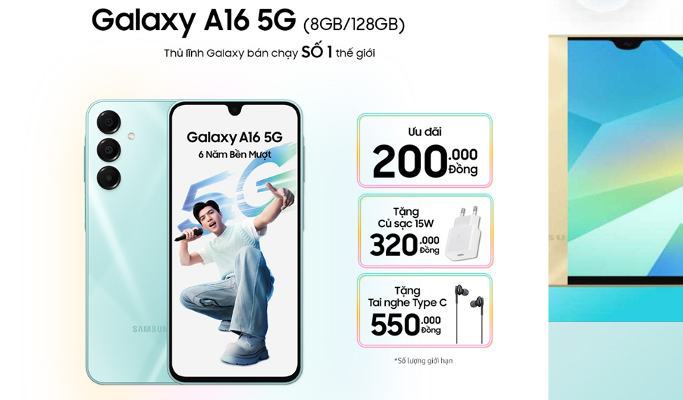 Máy có hai phiên bản 4GB và 8GB RAM, tương ứng với hai con chip MediaTek Helio G99 và Dimensity 6300. Phiên bản 8GB sẽ có giá khoảng 6 triệu, đắt hơn biến thể 4GB khoảng 2 triệu đồng. Galaxy A16 bản 8GB hoạt động đủ tốt so với tầm giá.