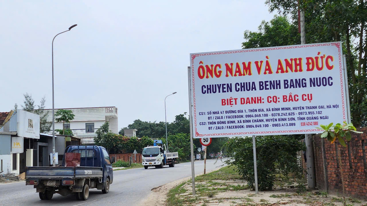 Xử lý biển quảng cáo “Chữa bệnh bằng nước” ở Quảng Ngãi Xu ly bien quang cao “Chua benh bang nuoc” o Quang Ngai