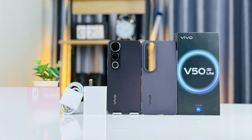 Vivo vẫn rất tâm lý khi trang bị đầy đủ phụ kiện bên trong hộp máy. Người dùng sẽ không phải mất tiền mua thêm củ sạc, mất công đi tìm kiếm ốp lưng cho sản phẩm chỉ vừa mới ra mắt. Hộp máy tông màu đen truyền thống, vẫn làm nổi bật Vòng sáng Aura - điểm đặc trưng của dòng vivo V series. Đặc biệt, lần này trên hộp máy đã có cụm “Come with AI” nhằm nhấn mạnh về các tính năng trí tuệ nhân tạo được tích hợp trong máy.