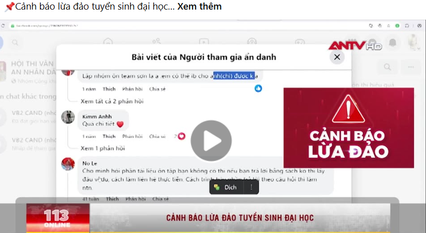 Canh bao chieu lua online tuyen sinh Dai hoc 