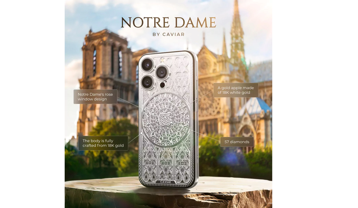 Mới đây, thương hiệu chuyên độ điện thoại siêu sang đến từ Nga đã khiến dân tình choáng ngợp khi tung ra chiếc iPhone 16 Pro Max siêu giới hạn, lấy cảm hứng từ Nhà thờ Đức Bà Paris huyền thoại.