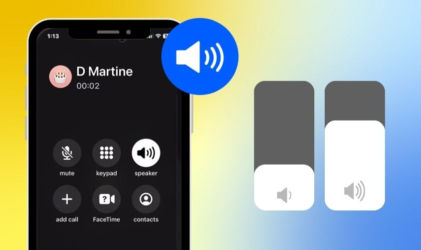 Kéo thanh âm lượng Khi chỉnh âm lượng, hãy bấm nút âm lượng một lần rồi chạm và kéo thanh âm lượng trên màn hình để điều chỉnh mượt mà hơn. Không cần phải ấn nhiều lần phím cứng, trừ khi bạn đang áp iPhone vào tai.