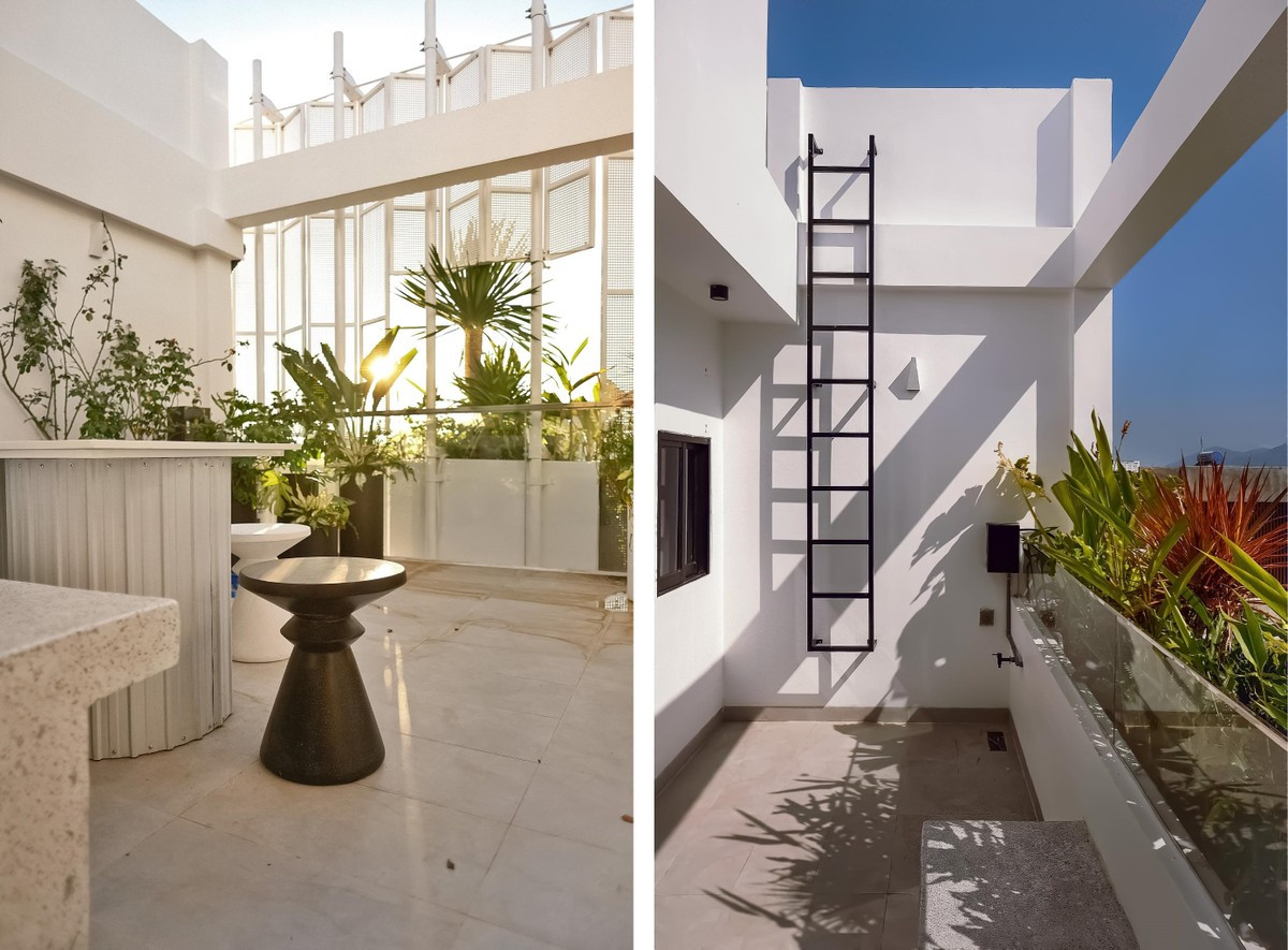 Kiến trúc sư lồng ghép những mảng xanh và nội thất để biến căn nhà trở thành một resort thu nhỏ, tạo cảm giác tiện nghi, thư giãn cho những thành viên sống trong ngôi nhà.