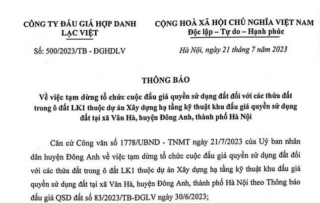 Vi sao nhieu cuoc dau gia dat o Ha Noi bi tam dung bat ngo?