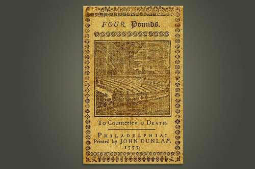 Trước khi tờ đô la của Mỹ thành đồng tiền mạnh như hiện tại, nó từng phải đối phó với việc làm giả. Lúc mới ra đời, tờ đô la rất dễ bị làm giả vì nó không quá phức tạp. Vì vậy, chính quyền ở Mỹ phải in câu "To counterfeit is death" (Làm giả là chết) trên các tờ tiền, để răn đe những kẻ làm giả. Sau này, tờ đô la mới sử dụng câu "In God We Trust" như ngày nay.
