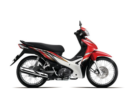 Ngoài ra, tên gọi của nhiều mẫu xe máy đang thịnh hành khác cũng mang ý nghĩa rất độc đáo. Ví dụ như: "Wave" có nghĩa là cơn sóng, gợn sóng; "Click" có thể hiểu là điểm nhấn; "Lead" có nghĩa là dẫn đầu, thủ lĩnh; "Dylan" có thể hiểu là uy nghi; "Elegant" là thanh lịch, tao nhã... Trong ảnh là một mẫu xe Wave hình dáng tựa như cơn sóng của Honda.