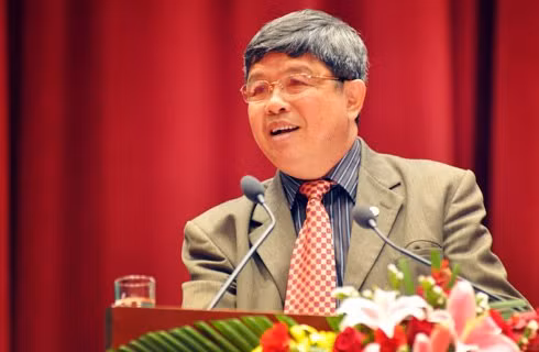 Ông Nguyễn Phước Thanh trong đại hội cổ đông của Vietcombank diễn ra ngày 22/4 vừa qua