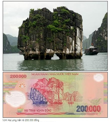 Vịnh Hạ Long trên tờ tiền 200.000 đồng